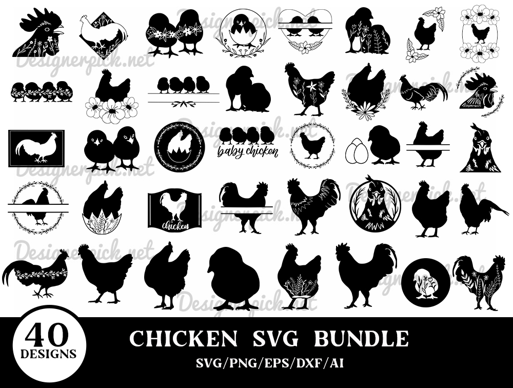 Chicken Svg Bundle, Funny Chicken Svg Quote - Designerpick
