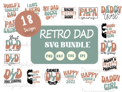 Retro Dad SVG Bundle, Dad Svg Bundle