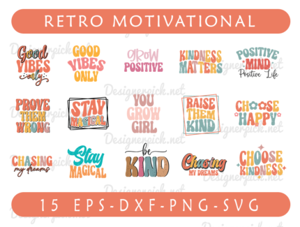Retro Motivational SVG bundle