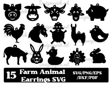 Farm Animals SVG Bundle, Farm Animal Silhouette