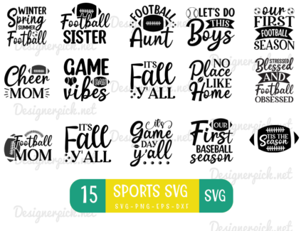 15 Sports SVG Bundle