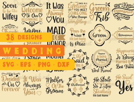 38 Wedding SVG Bundle