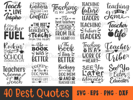 40 Best Quotes SVG Bundle, Motivational Svg Bundle