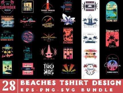 Beach Tshirt Design Bundle, Summer Svg