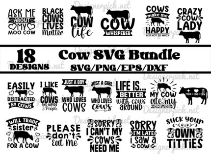 Cow Svg Bundle, Cow Silhouette