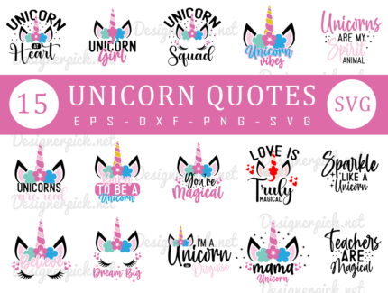 Unicorn Quotes SVG Bundle, Unicorn Svg Bundle
