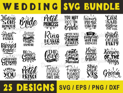 25 Wedding SVG Bundle