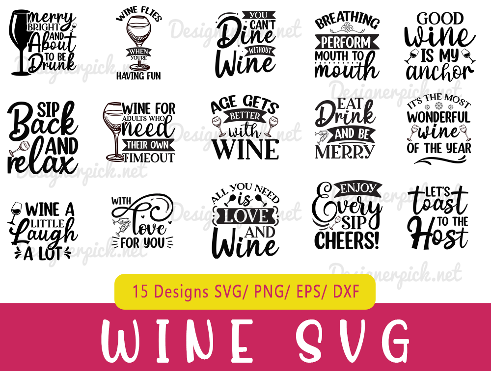 Wine SVG Bundle - Designerpick