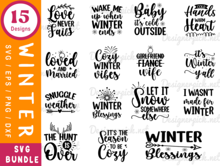 15 Winter SVG Bundle