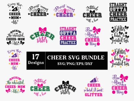 Cheer Svg Bundle, Cheer Quote Svg