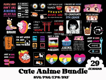 29 Cute Anime Svg Bundle