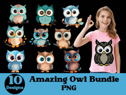 Amazing Owl Png Bundle, Owl Clipart Bundle