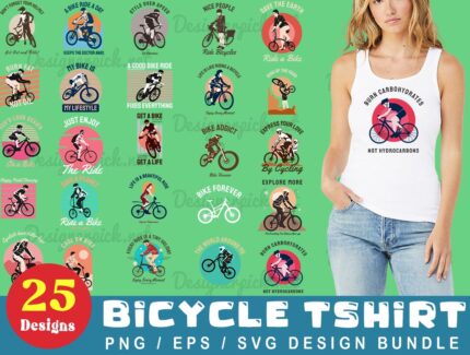 Bicycle T-shirt Design Bundle