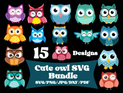 Cute Owl Svg Bundle, Layered Owl Clipart