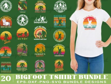 Bigfoot Tshirt Design Bundle, Bigfoot SVG Bundle
