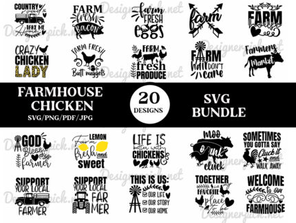 Farmhouse Chicken SVG Bundle