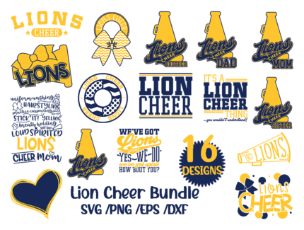 Lion Cheer Svg Bundle, Cheer Svg