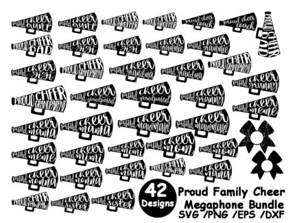 Family Cheer Megaphone Svg Bundle