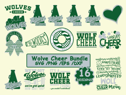 Wolves Cheer Svg Bundle, Cheer Svg