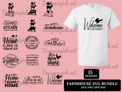 15 Farmhouse Svg Bundle, Layered Farm animal Clipart