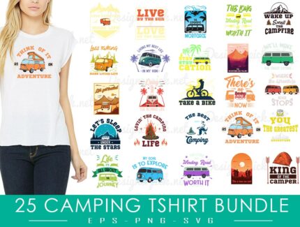 Camping Tshirt Design bundle