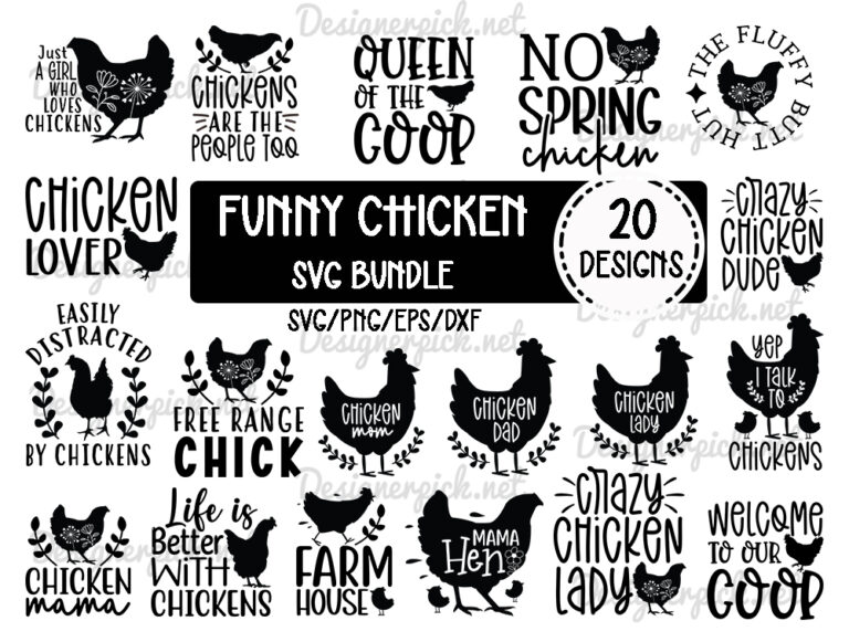 Funny Chicken Svg Bundle - Designerpick