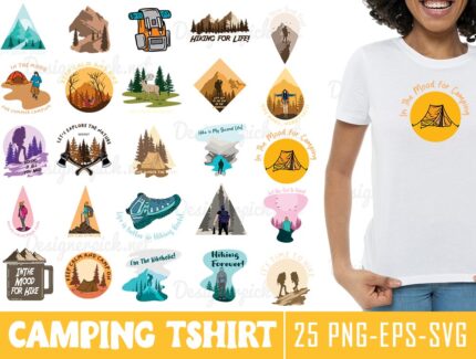 Camping Tshirt Design Bundle