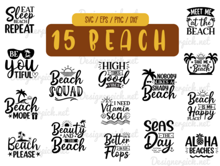 15 Beach SVG Bundle