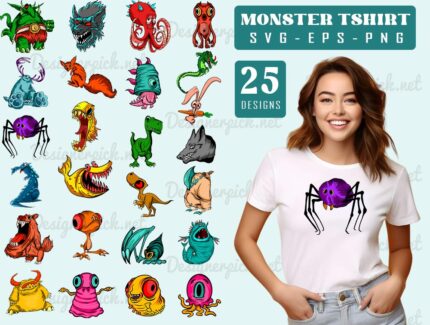 25 Monster Tshirt Bundle