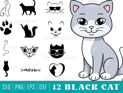 Black Cat Svg Bundle, Kitty Svg