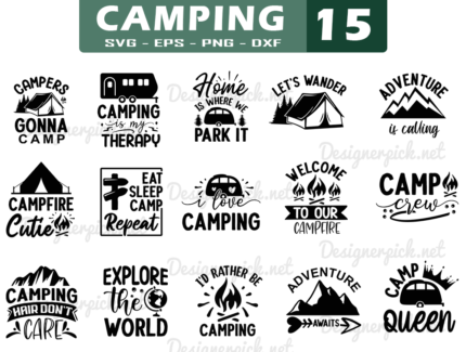 15 Camping SVG Bundle