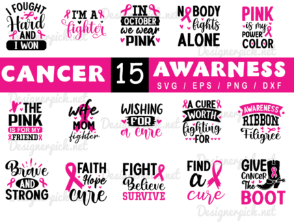 Cancer Awareness SVG Bundle