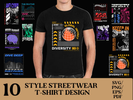 Style Streetwear T-shirt Design Bundle