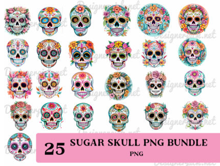 Sugar Skull Png Bundle, Sugar Skull Clipart