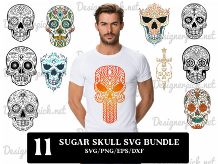 11 Sugar Skull Svg Bundle