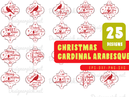 Christmas Cardinal Arabesque Svg