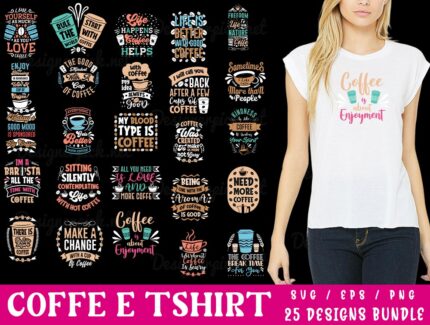 Coffee Tshirt Design Bundle, Coffee Svg Bundle