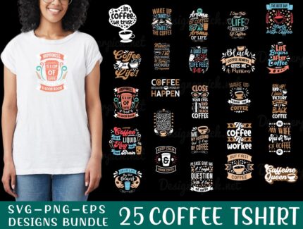 Coffee Tshirt Design Bundle
