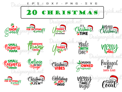 Christmas Small Business Stickers SVG