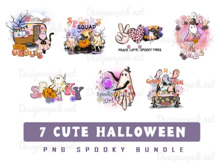 Cute Halloween Spooky Svg bundle, Halloween Png Bundle