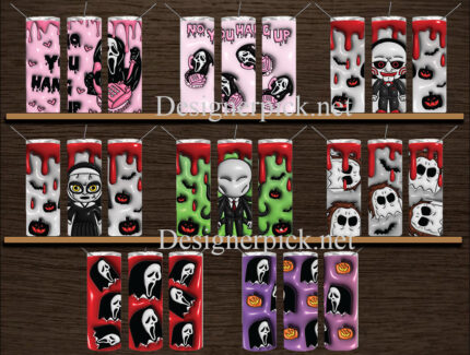 Cute Horror Tumbler Bundle, 3d Halloween Inflated Tumbler