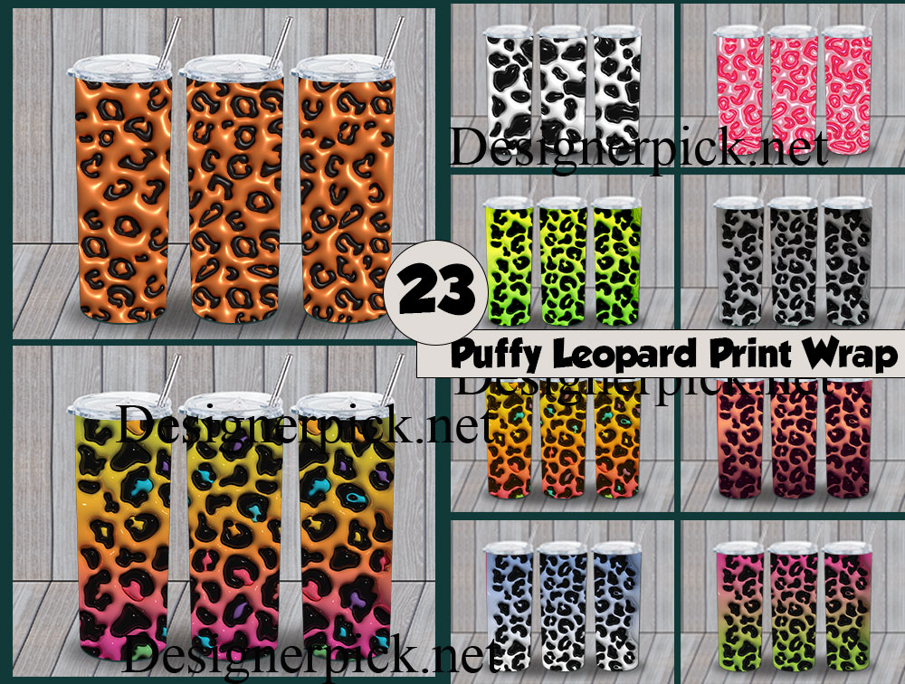 23 Inflated Leopard Print Tumbler Bundle - Designerpick