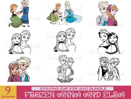 Frozen Anna and Elsa Svg, Frozen svg bundle