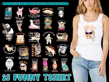 Funny Animal Tshirt Designs Bundle