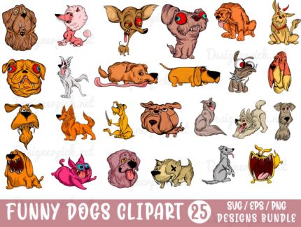 Funny Dogs Clipart Svg