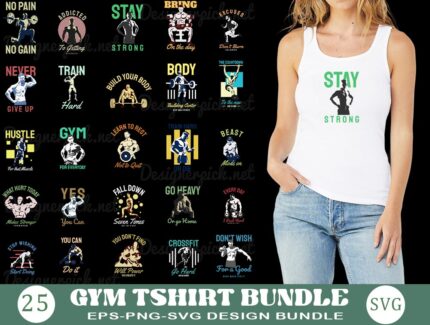 GYM Tshirt Design BUNDLE