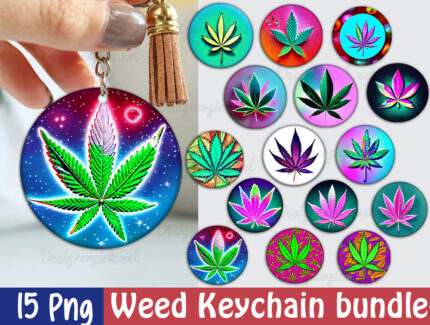 15 Weed Keychain Png Bundle