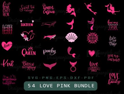 Love Pink Svg bundle