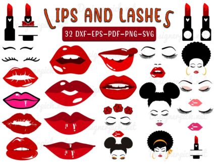 Lips And Lashes Svg Bundle