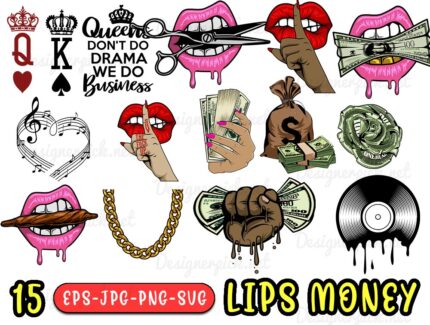 Lips money Svg Bundle
